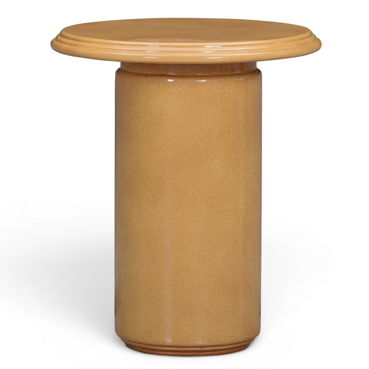 TOV Furniture Tate Turmeric Concrete Indoor/Outdoor Side Table in turmeric faux-wood concrete, primary product view