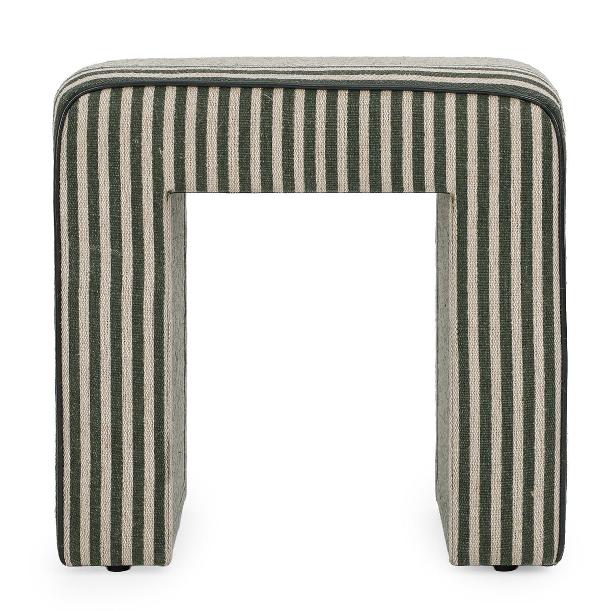 TOV Furniture Byron Green Square Cotton Jute Ottoman