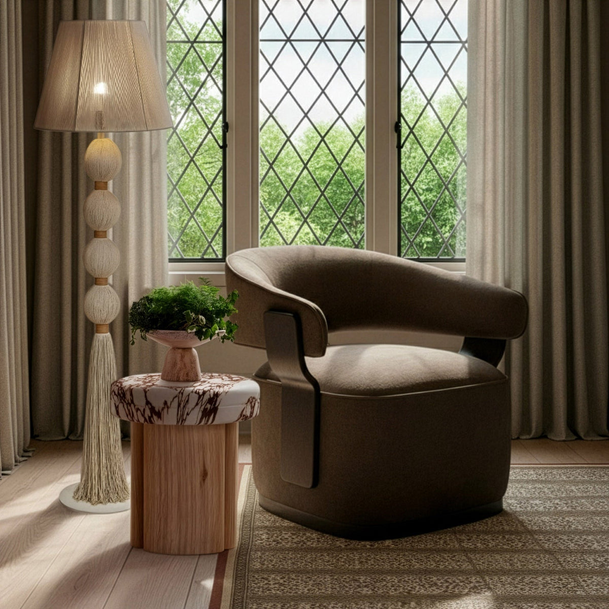 TOV Furniture Madison Mink Performance Swivel Chair