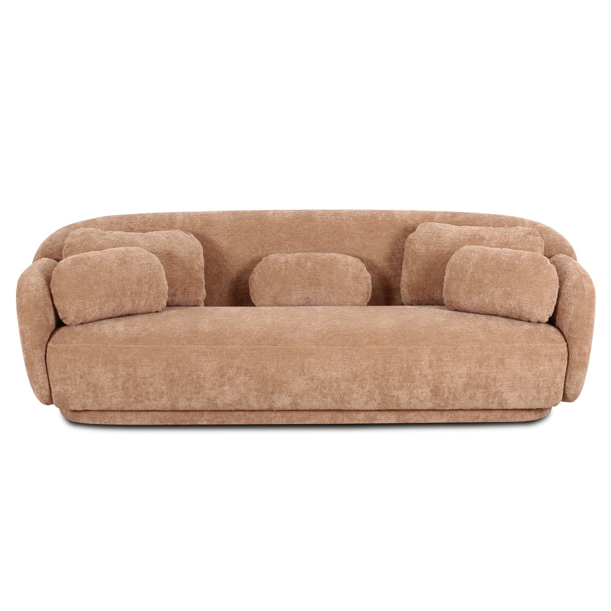 TOV Furniture Misty Tan 90in Sofa in tan woven fabric, primary product view