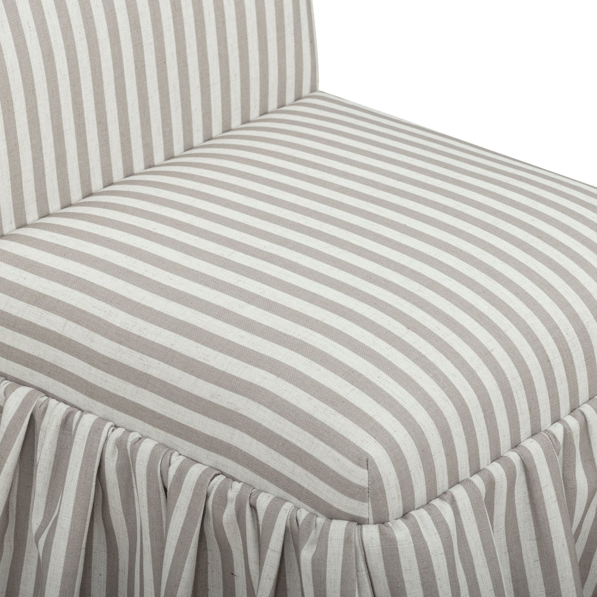 TOV Furniture Gertrude Khaki Striped Performance Linen Skirted Dining Chair