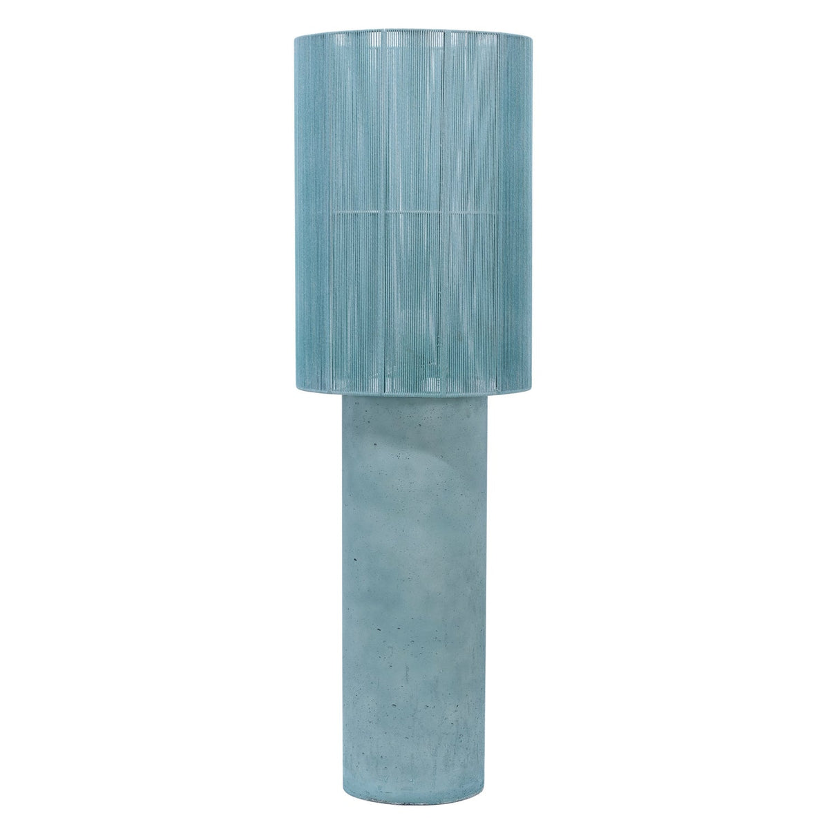 TOV Furniture Mondada Blue Concrete Floor Lamp in aqua concrete with cotton shade, primary product view