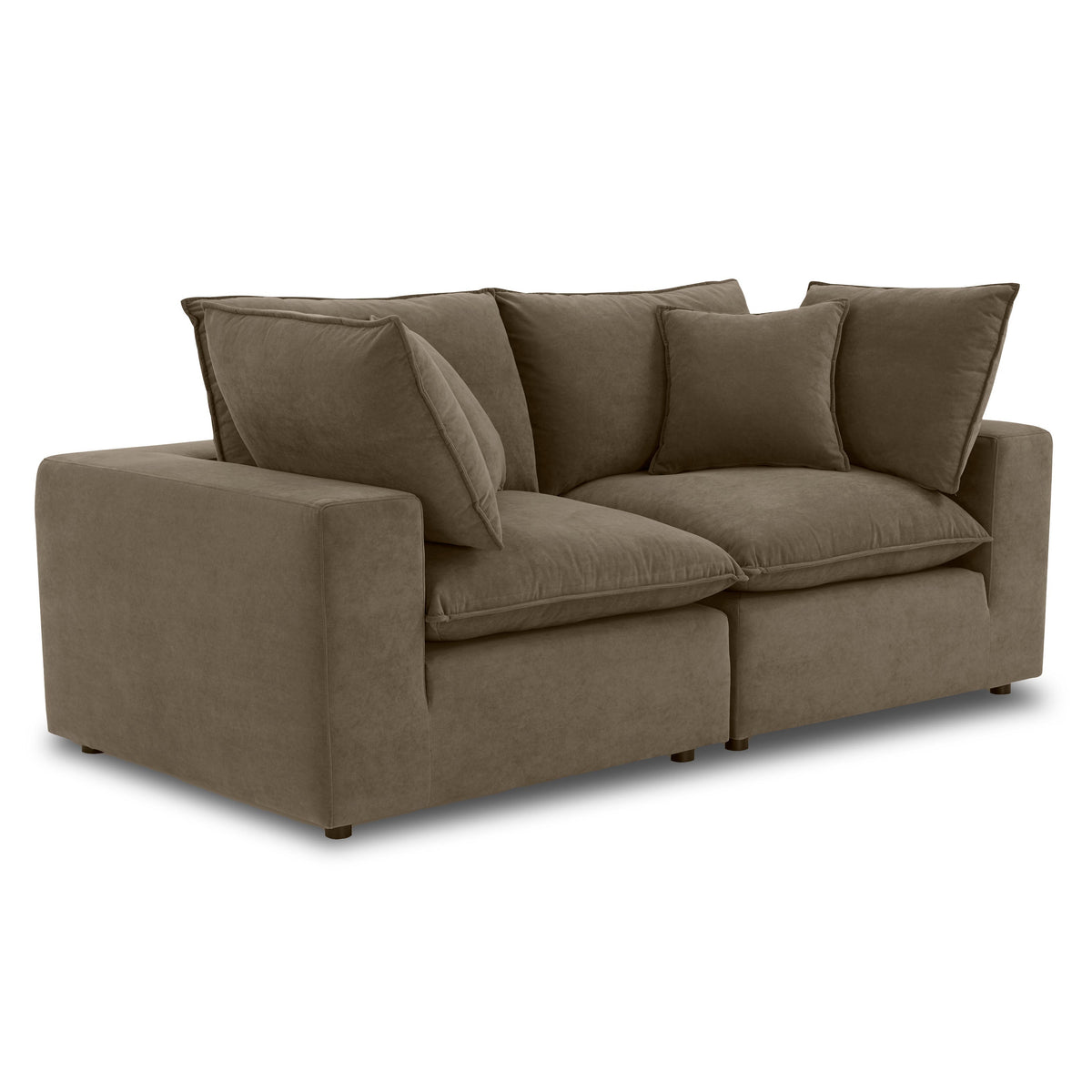 TOV Furniture Cali Chocolate Velvet 80in Modular Loveseat