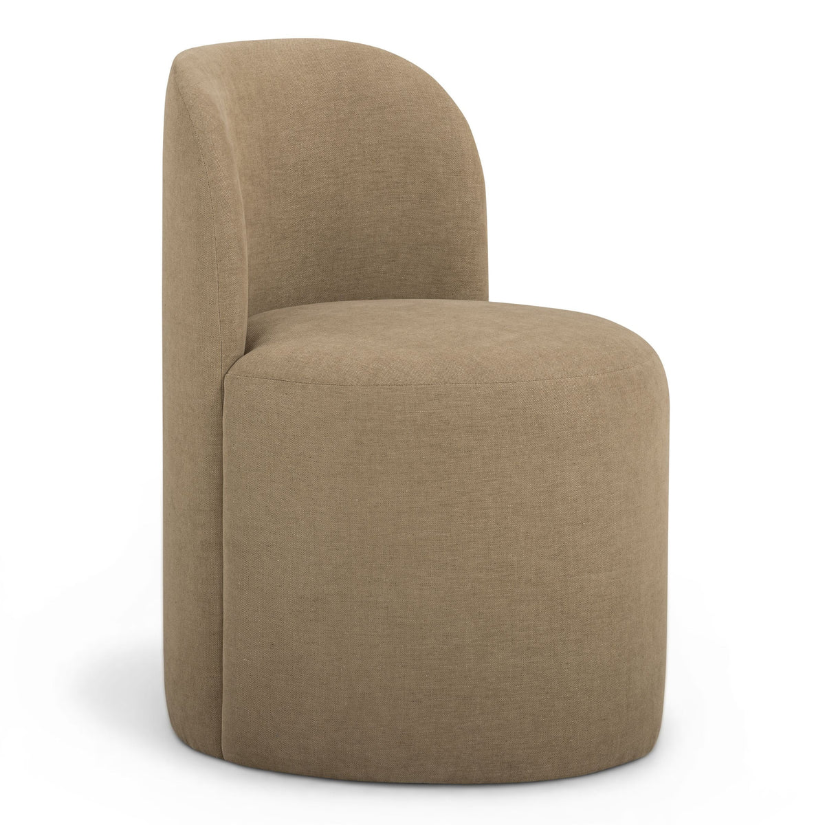 TOV Furniture Persa Round Back Performance Chenille Dining Chair in Light Brown Chenille, primary product view