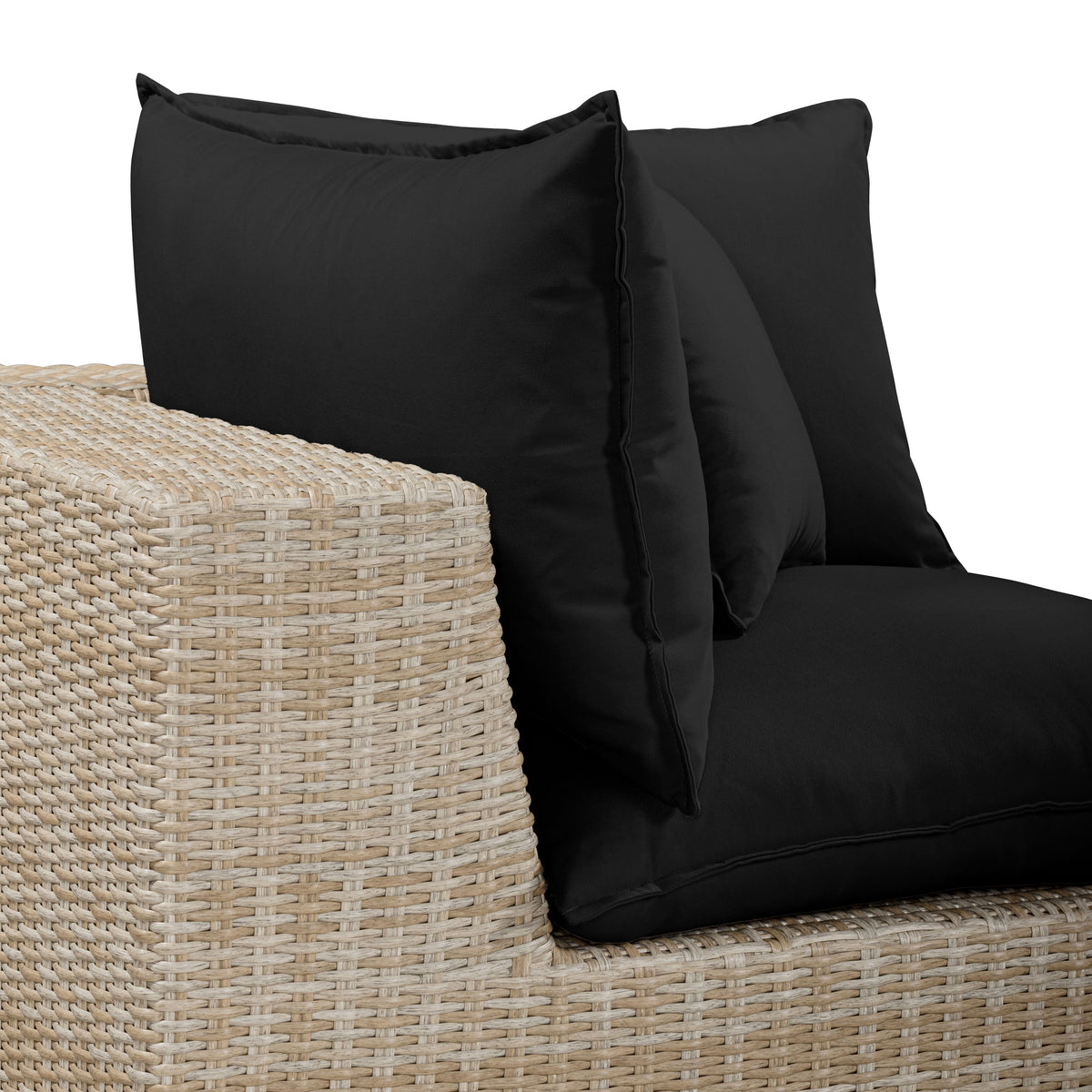 TOV Furniture Cali Black Performance Wicker Outdoor Corner Chair
