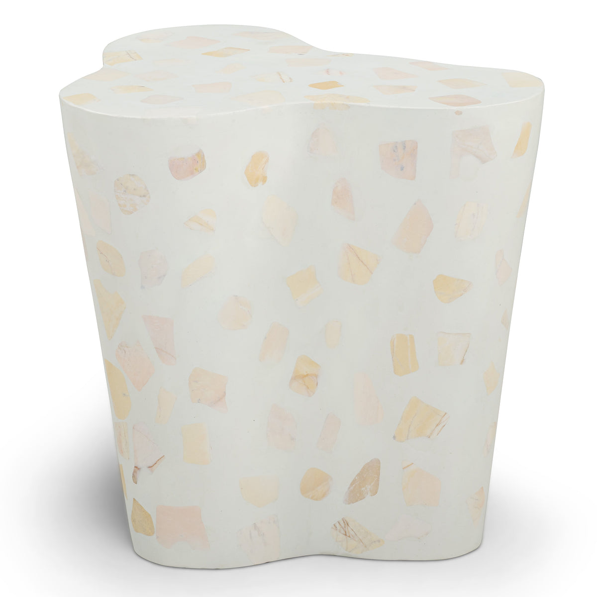 TOV Furniture Slab Faux Terrazzo Indoor Outdoor Side Table in light green terrazzo concrete, primary product view