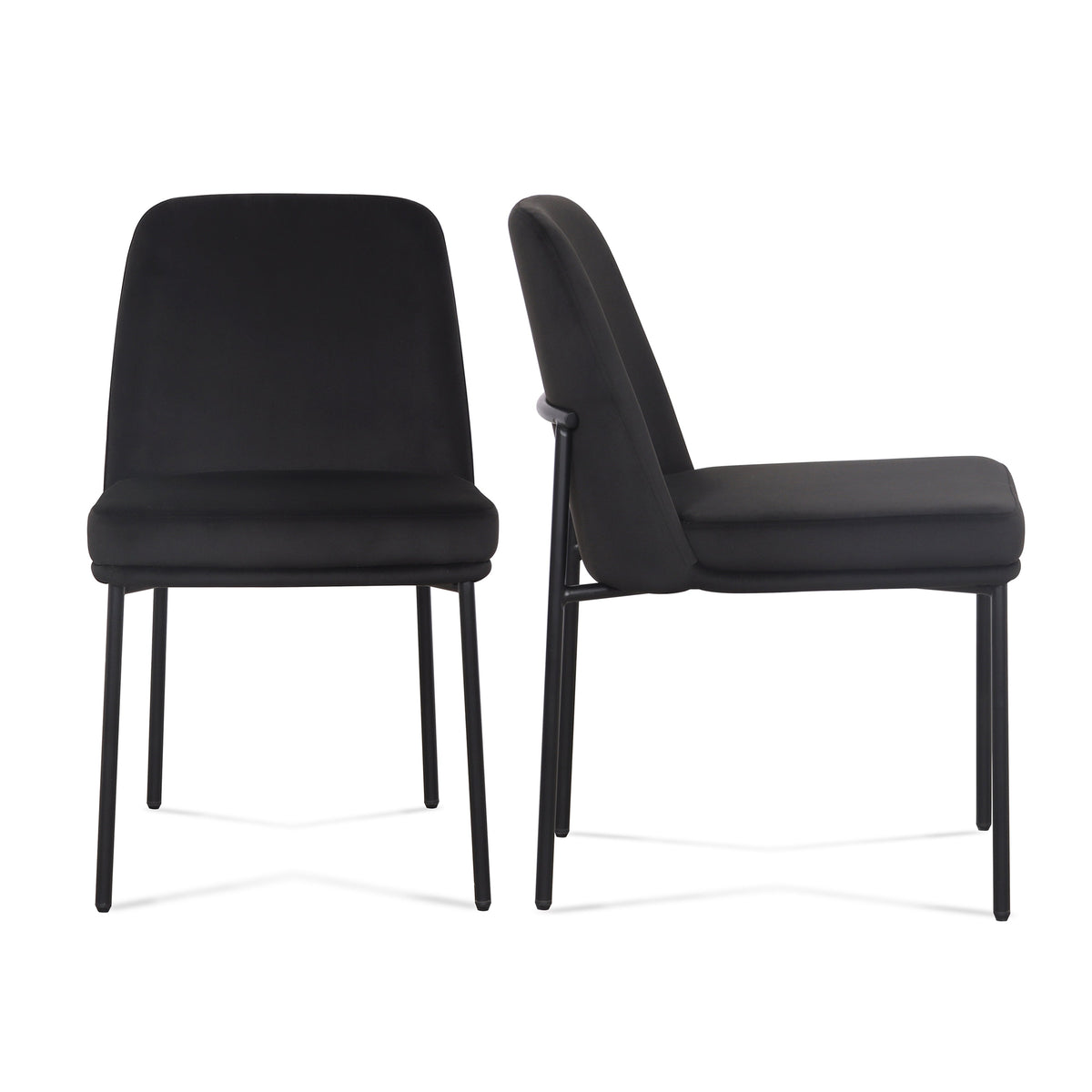 TOV Furniture Sydney Performance Velvet Dining Chair - Set of 2 in black performance velvet, primary product view