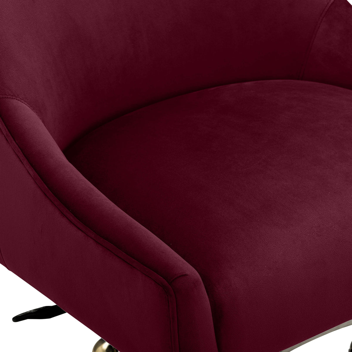 TOV Furniture Beatrix Red Performance Velvet Office Swivel Chair