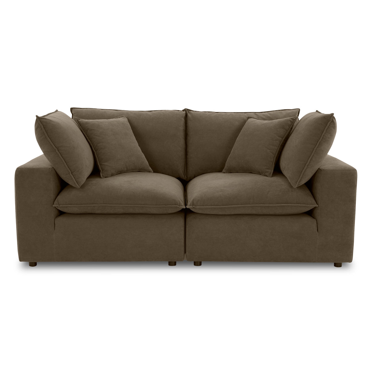 TOV Furniture Cali Chocolate Velvet 80in Modular Loveseat in chocolate brown velvet, primary product view