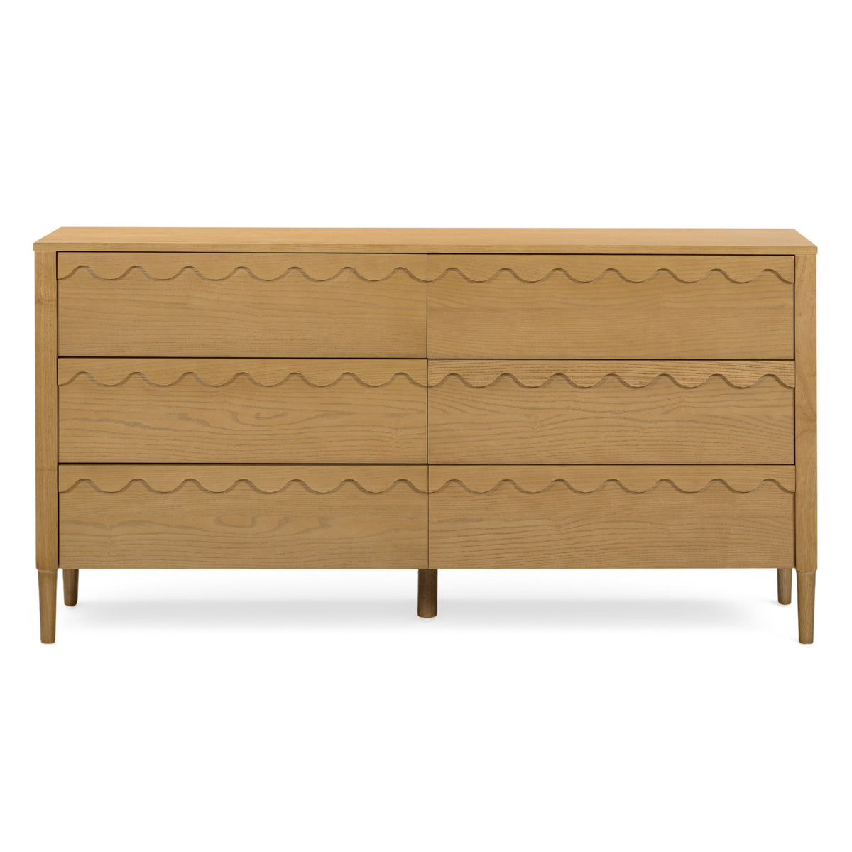 TOV Furniture Oodle 62" 6-Drawer Dresser in natural ash veneer, primary product view