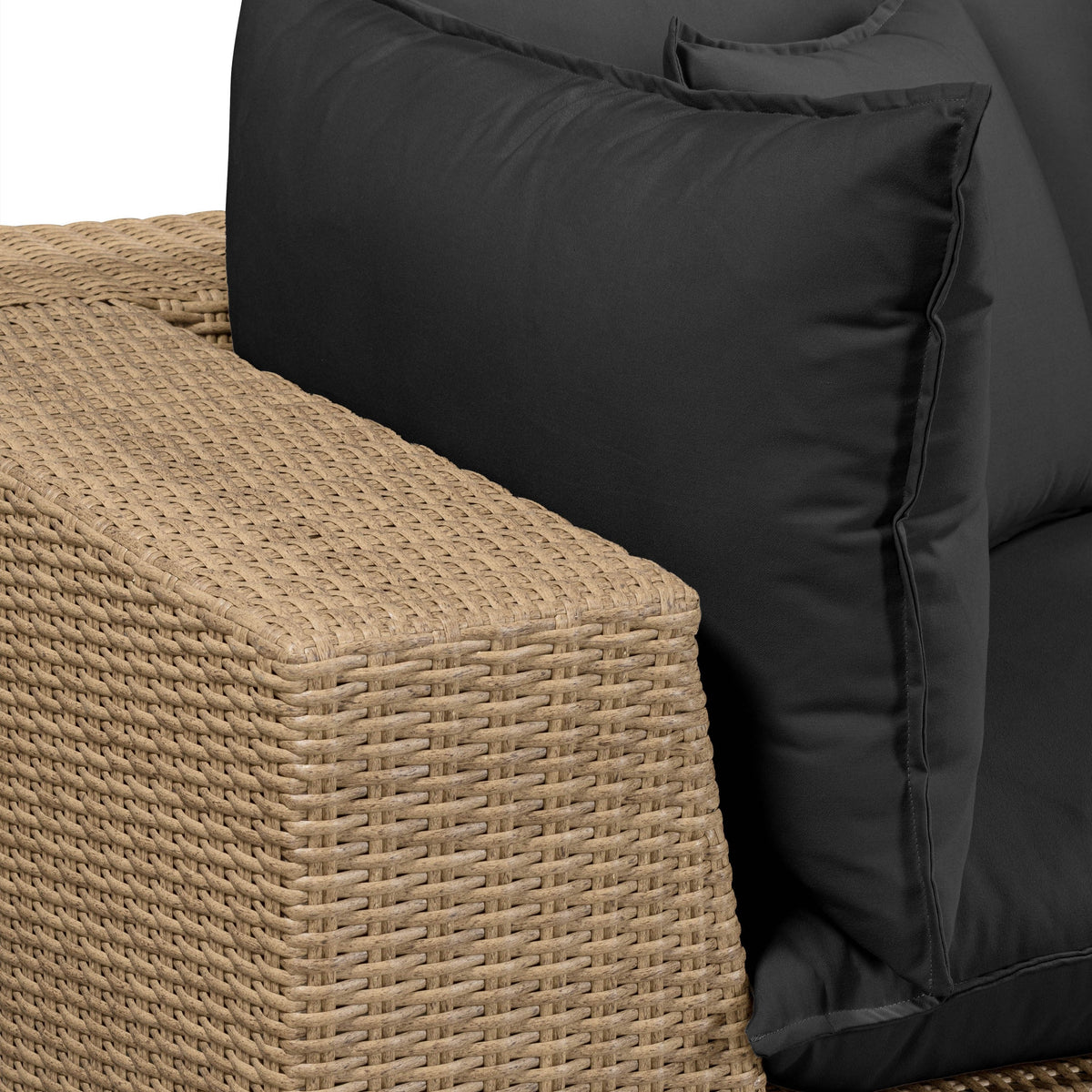 TOV Furniture Cali Black Performance Wicker 4-Piece Outdoor Sectional Sofa