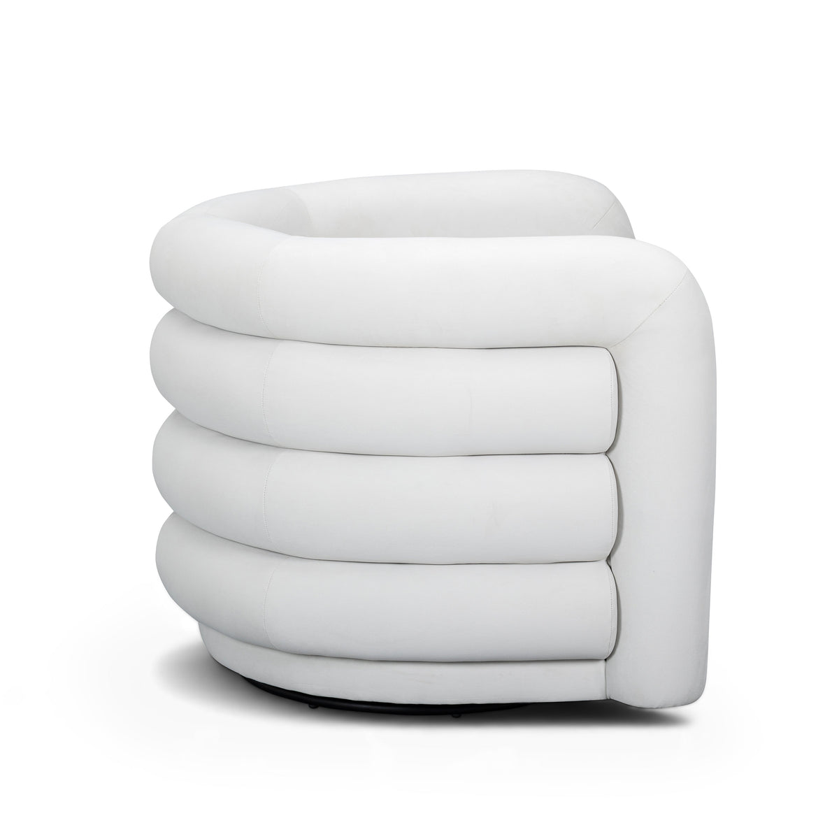 TOV Furniture Curves White Performance Velvet Swivel Chair