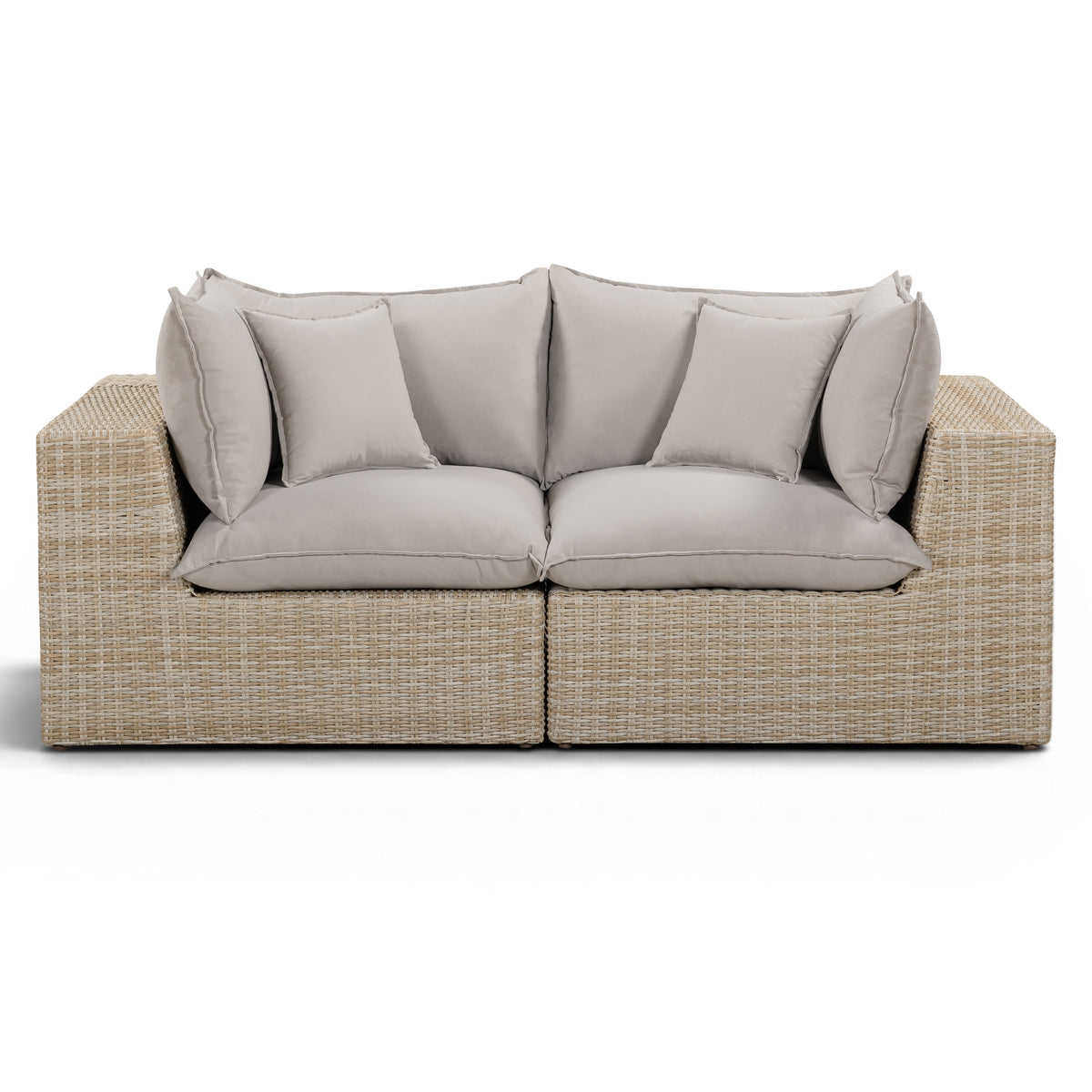 TOV Furniture Cali Gray 80in Performance Wicker Outdoor Loveseat