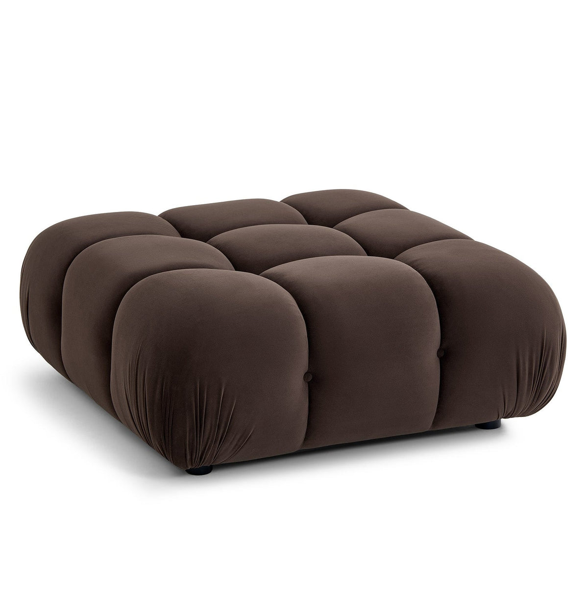 TOV Furniture Calliope Dark Brown Performance Modular Ottoman in dark brown velvet, primary product view