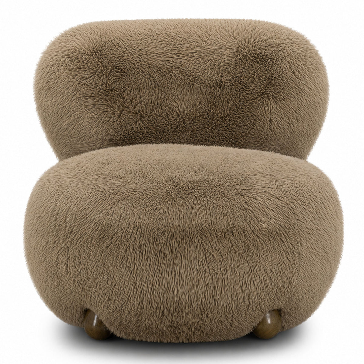 TOV Furniture Pucker Accent Chair in taupe faux shearling, primary product view