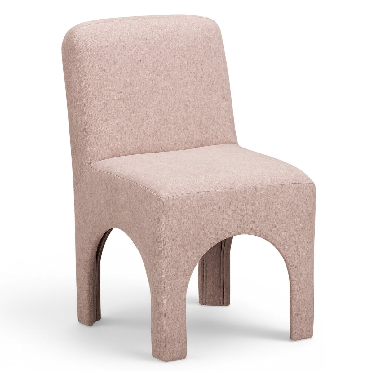 TOV Furniture Tomlin Performance Chenille Dining Chair in light pink chenille, primary product view