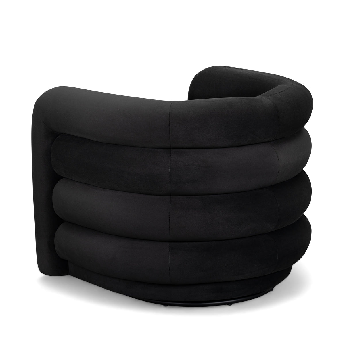 TOV Furniture Curves Black Performance Velvet Swivel Chair