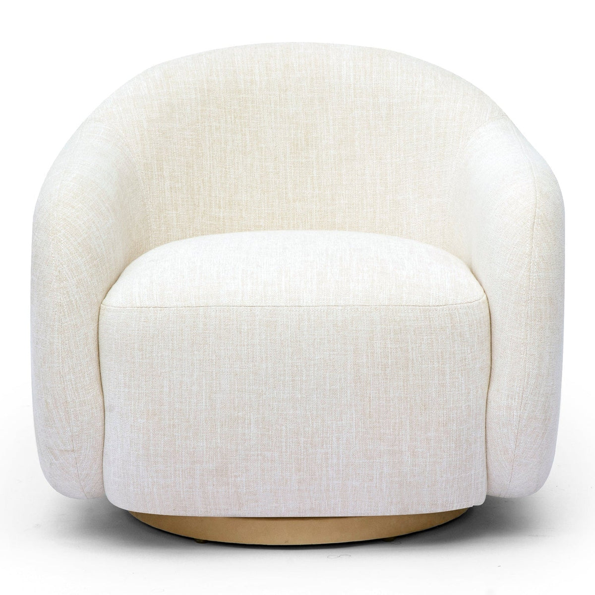 TOV Furniture Salma Swivel Accent Chair in cream woven fabric, primary product view