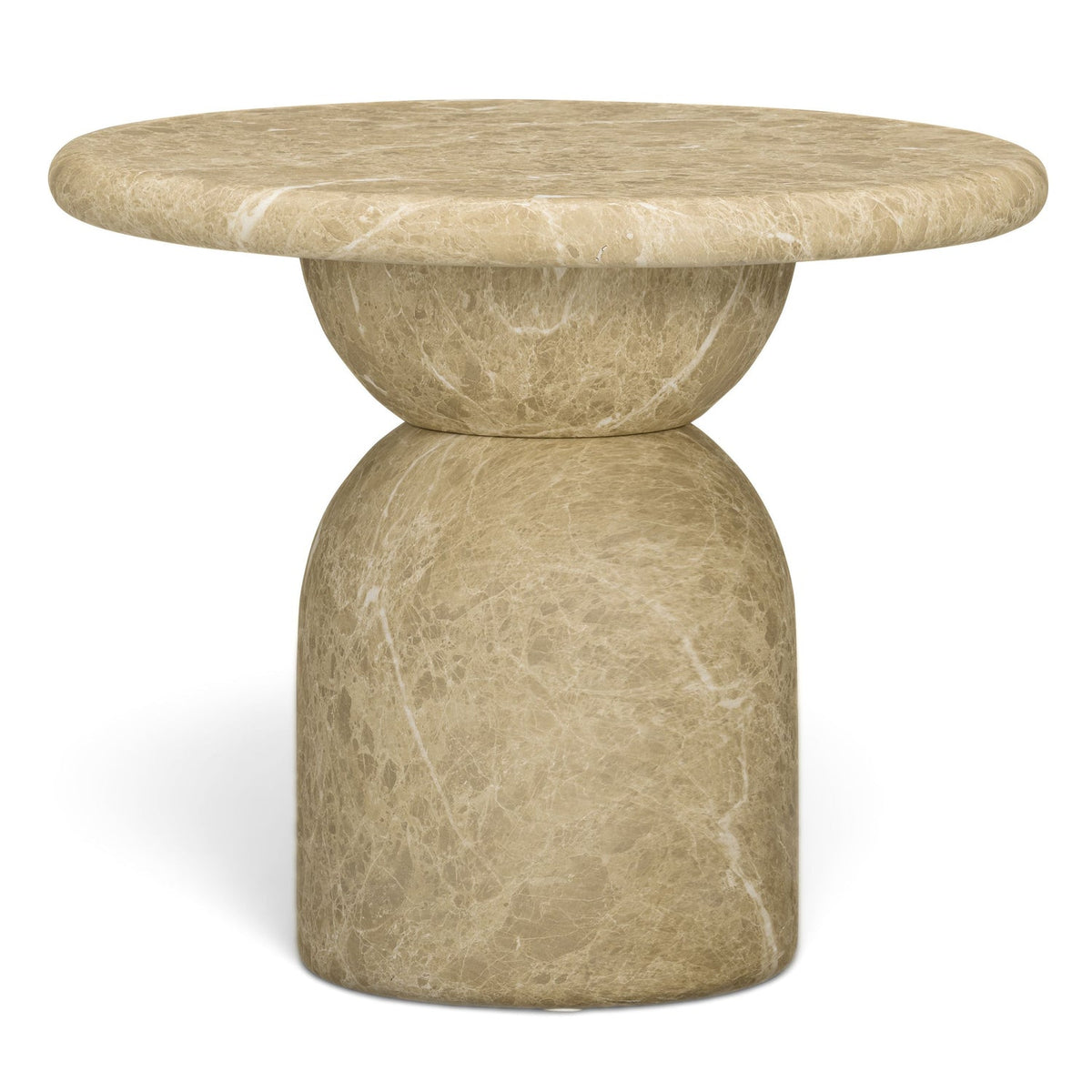TOV Furniture Cynthia Light Concrete Indoor/Outdoor Side Table in light Emperador faux-marble concrete, primary product view