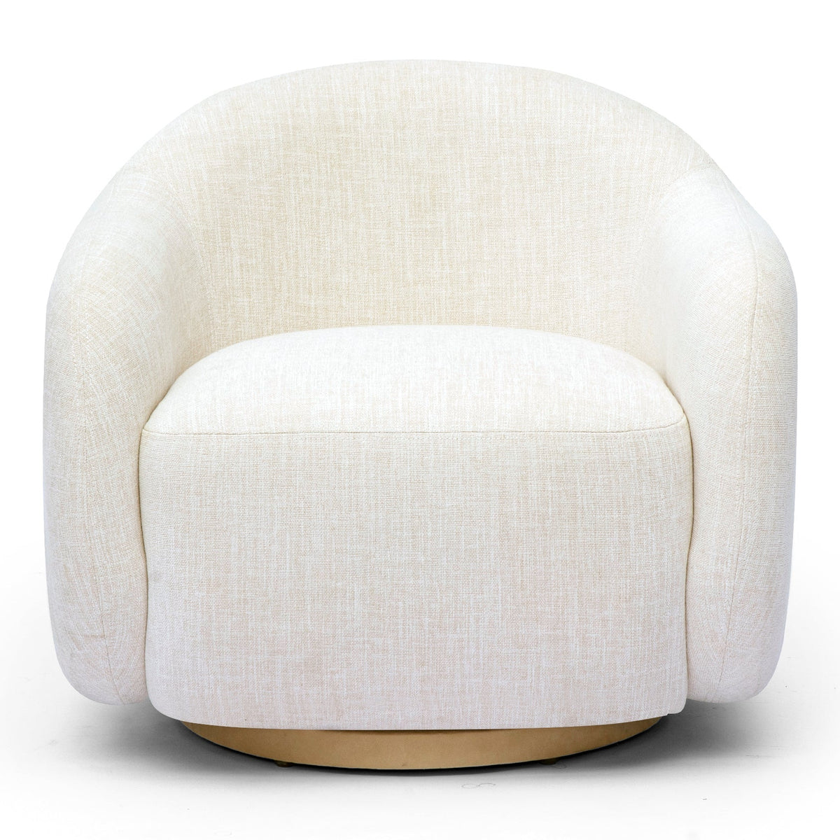 TOV Furniture Salma Swivel Accent Chair in cream woven fabric, primary product view