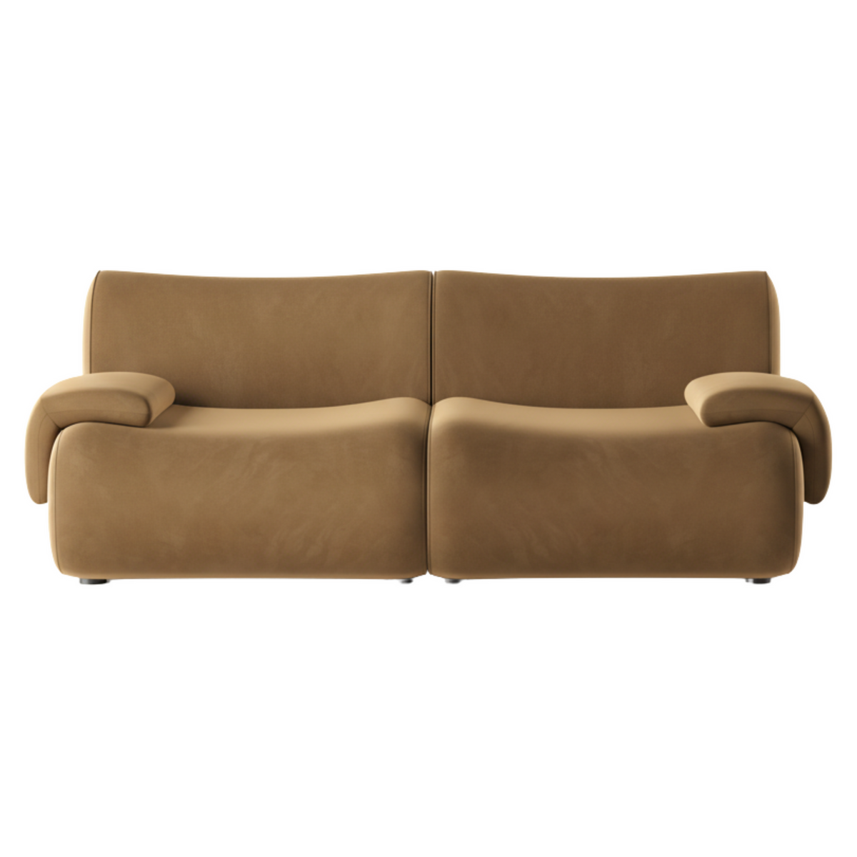 TOV Furniture Zenith 80" Modular Loveseat in brown performance fabric, primary product view