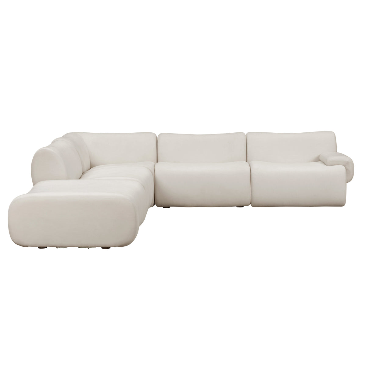 TOV Furniture Zenith Cream Upcycled Modular 5-Piece Sectional Sofa