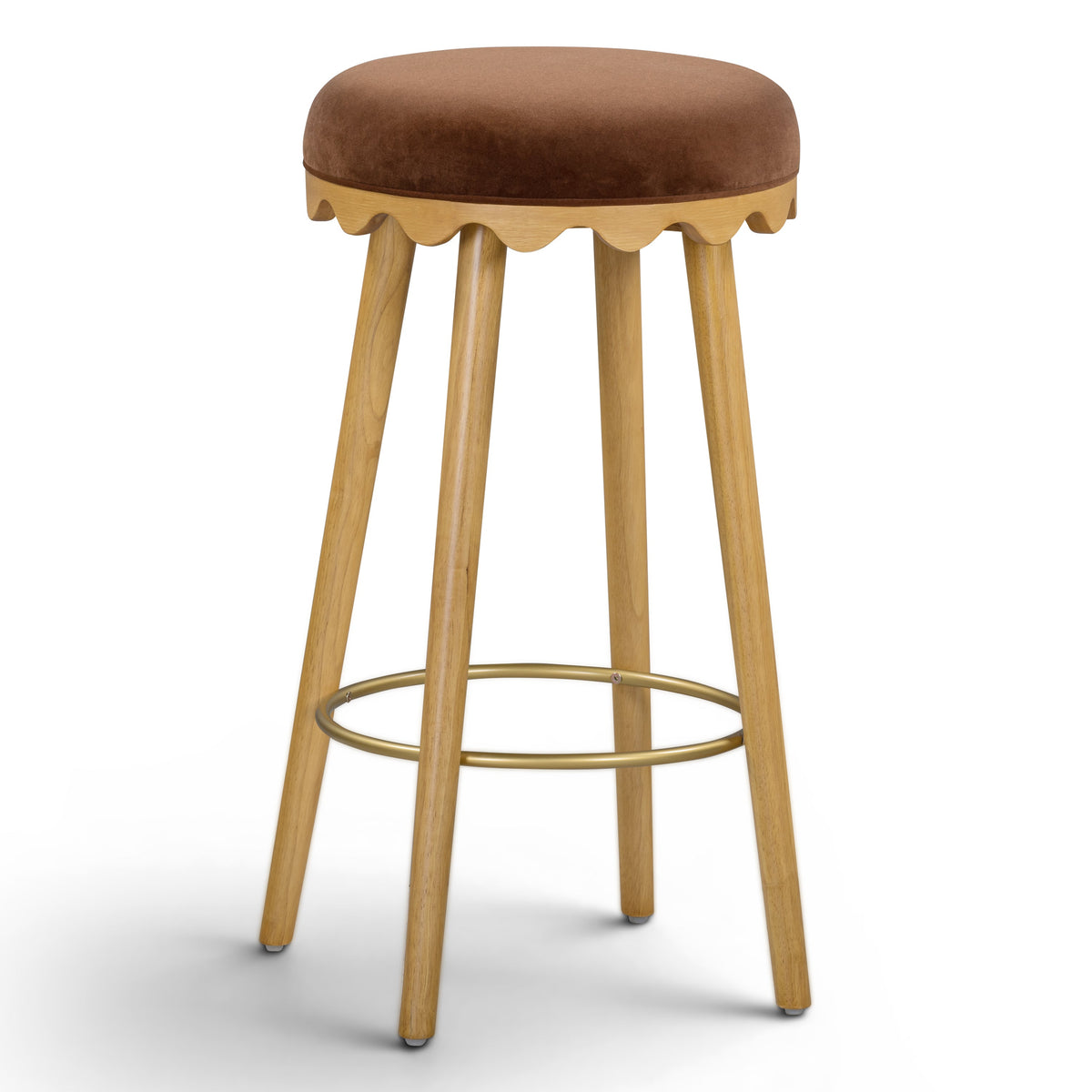 TOV Furniture Oodle Performance Vegan Mohair Bar and Counter Stool in bronze faux mohair, primary product view