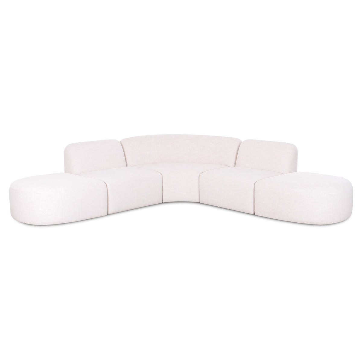 TOV Furniture Gorge Cream 5-Piece Modular Euro Sectional Sofa in cream linen, primary product view