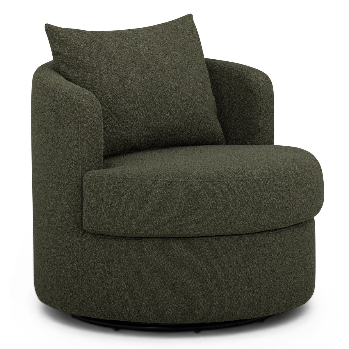 TOV Furniture Silvi Performance Boucle Swivel Accent Chair in kale green boucle, primary product view