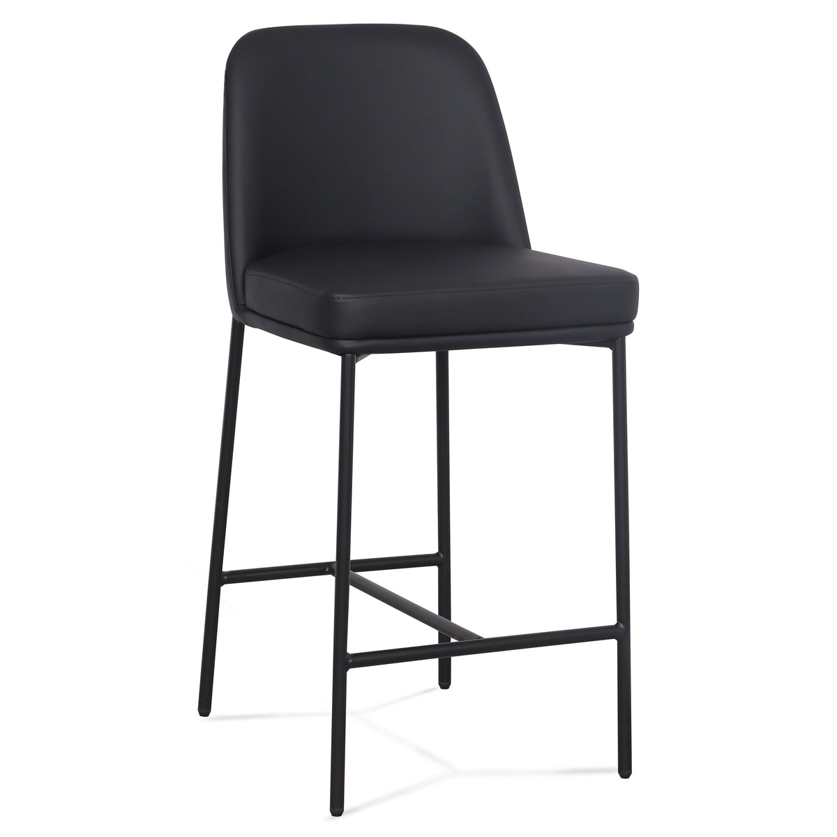 TOV Furniture Sydney Black Performance Vegan Leather Counter Stool Set of 2