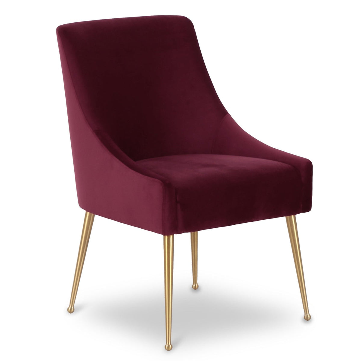 TOV Furniture Beatrix Burgundy Performance Velvet Dining Chair in burgundy velvet, primary product view