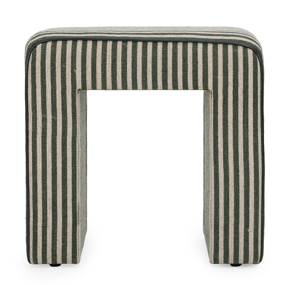 TOV Furniture Byron Green Square Cotton Jute Ottoman