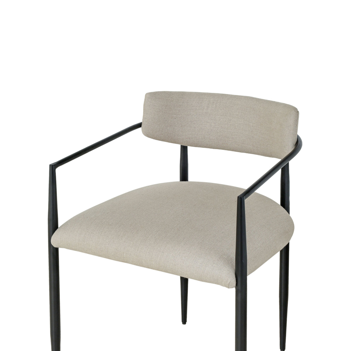 TOV Furniture Forte Cream Linen Forged Iron Dining Chair