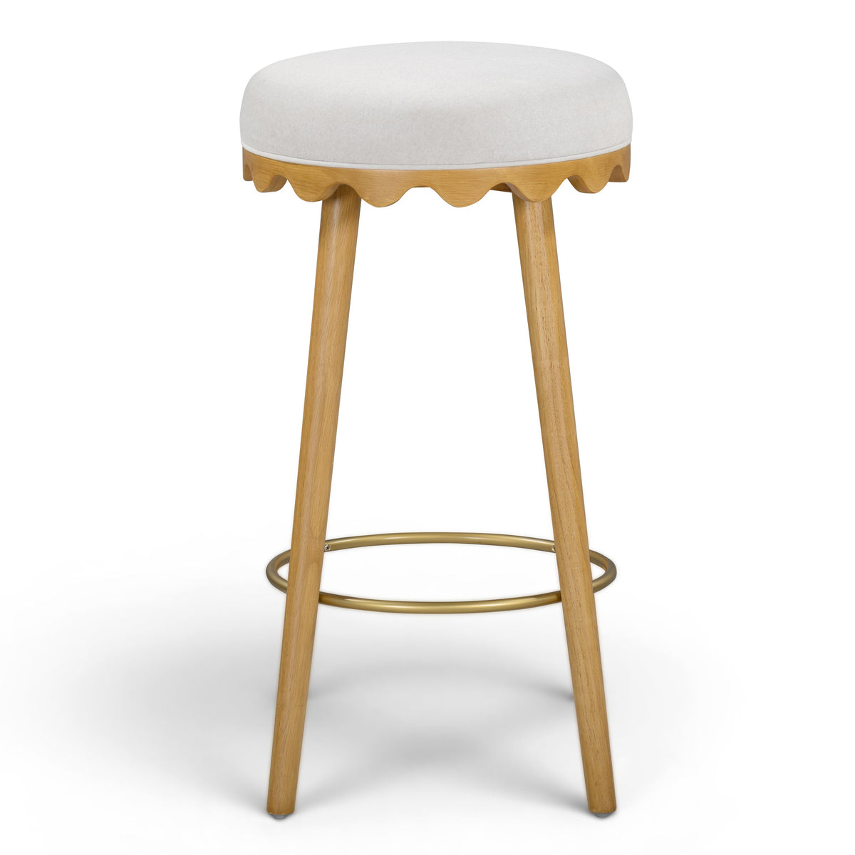 TOV Furniture Oodle Cream Performance Vegan Mohair Bar Stool