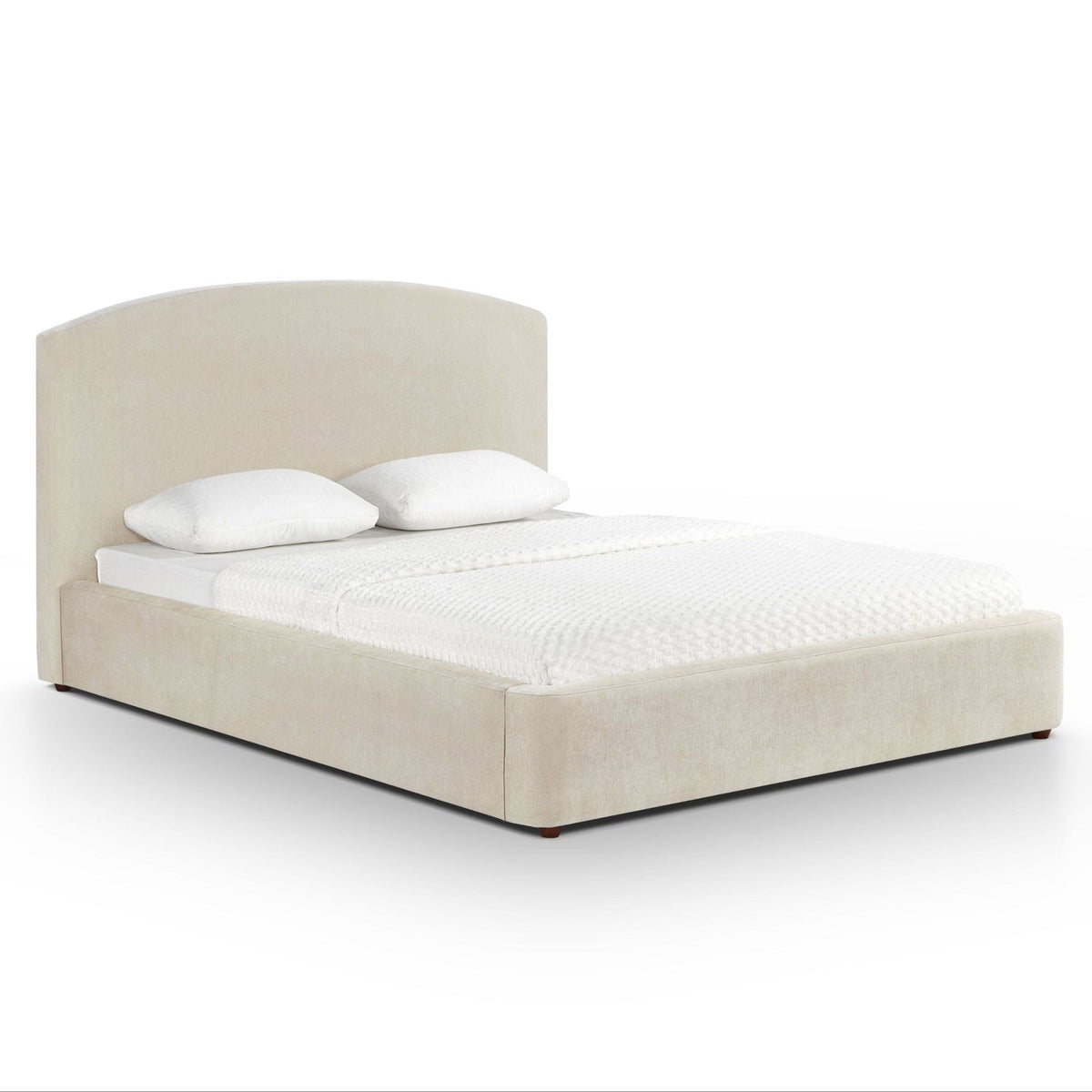 TOV Furniture Leah Cream Performance Chenille Bed in cream chenille, primary product view