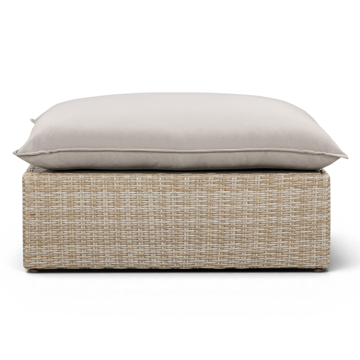 TOV Furniture Cali Gray Performance Wicker Outdoor Ottoman