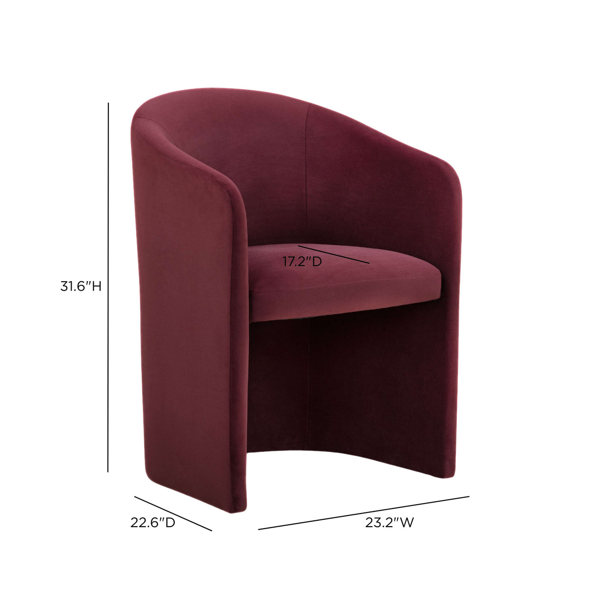 TOV Furniture Seraphina Berry Performance Velvet Dining Chair