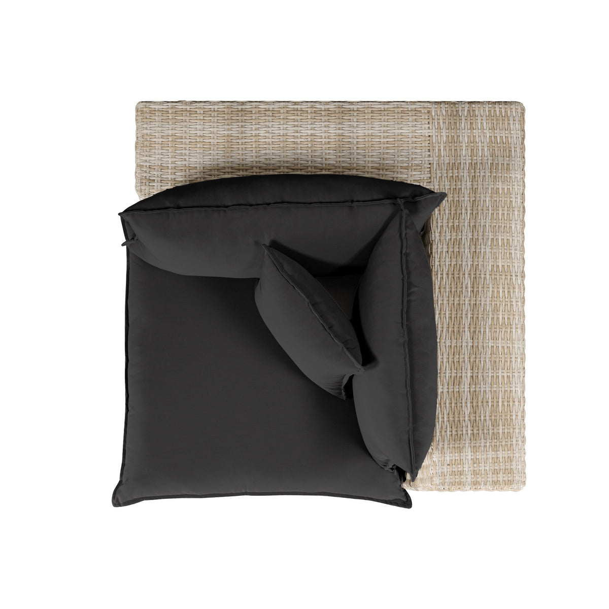 TOV Furniture Cali Black Performance Wicker Outdoor Corner Chair