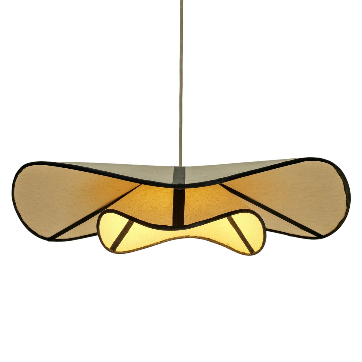 TOV Furniture Chapeau Du Matin Pendant in chocolate brown and white fabric shade, primary product view