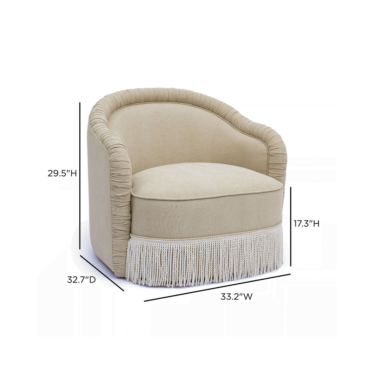 TOV Furniture Pamela Tan Tasseled Lounge Accent Chair