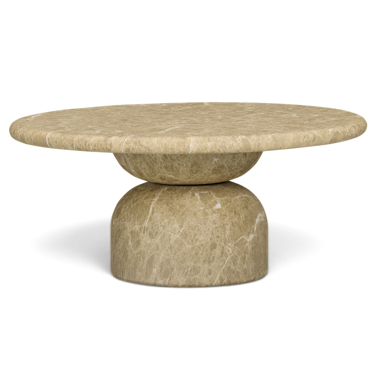 TOV Furniture Cynthia Light Concrete Indoor/Outdoor Coffee Table in light Emperador marble concrete, primary product view