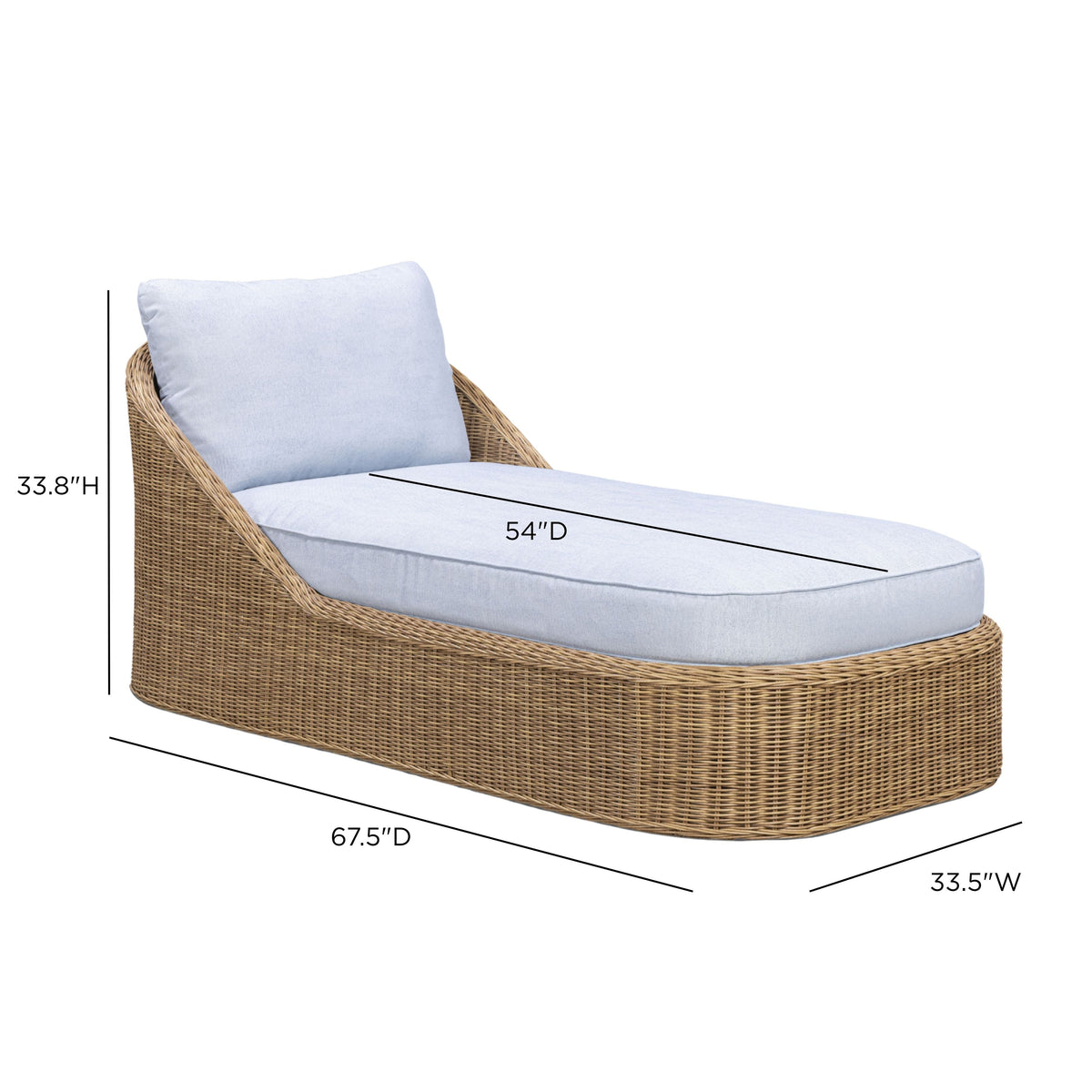 TOV Furniture Axel Blue Boucle Outdoor Lounge Chair