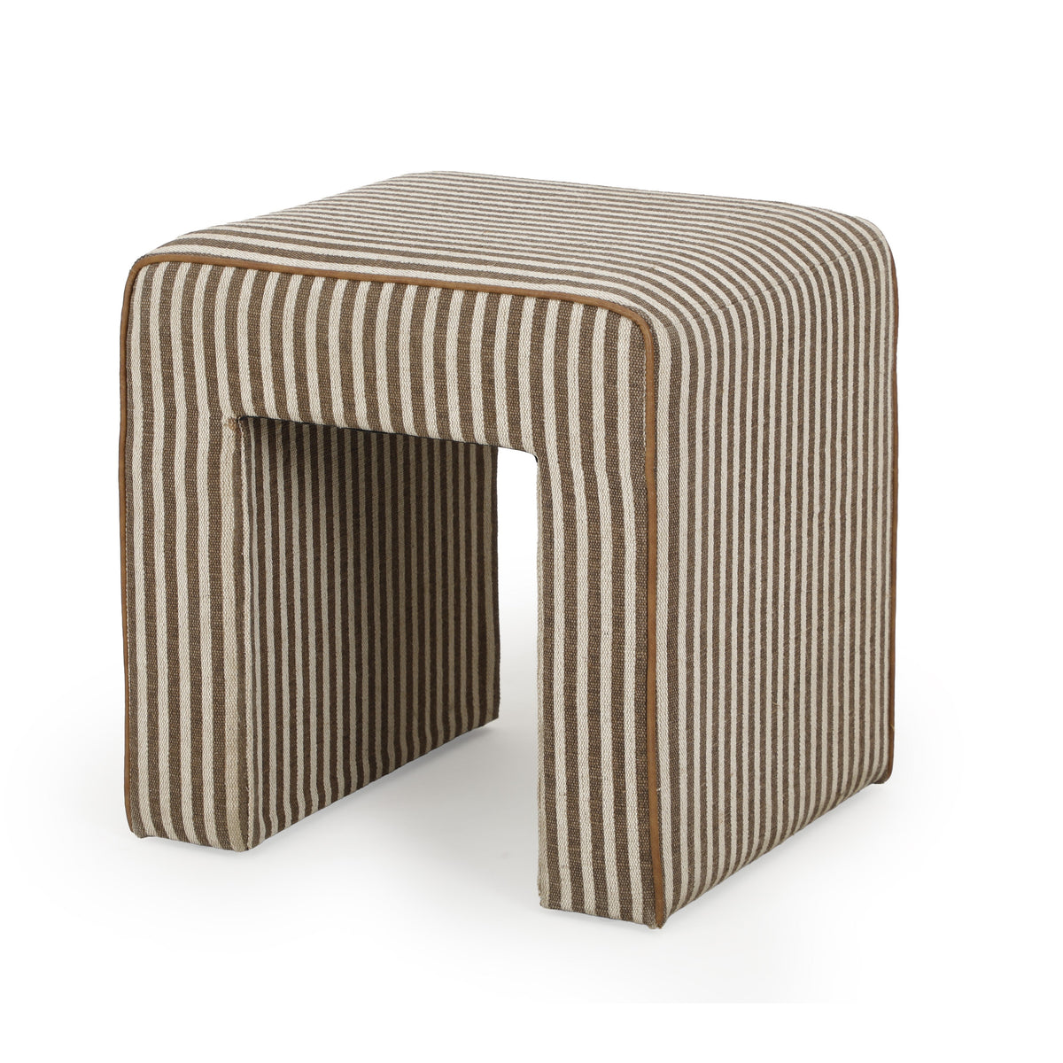 TOV Furniture Byron Brown Square Cotton Jute Ottoman