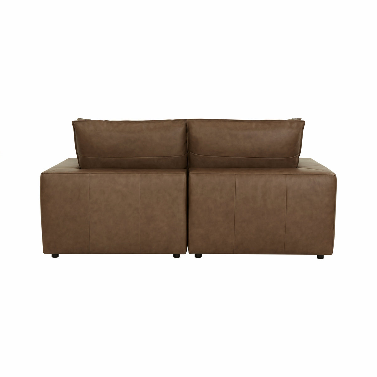 TOV Furniture Cali Brown Leather 80in Modular Loveseat