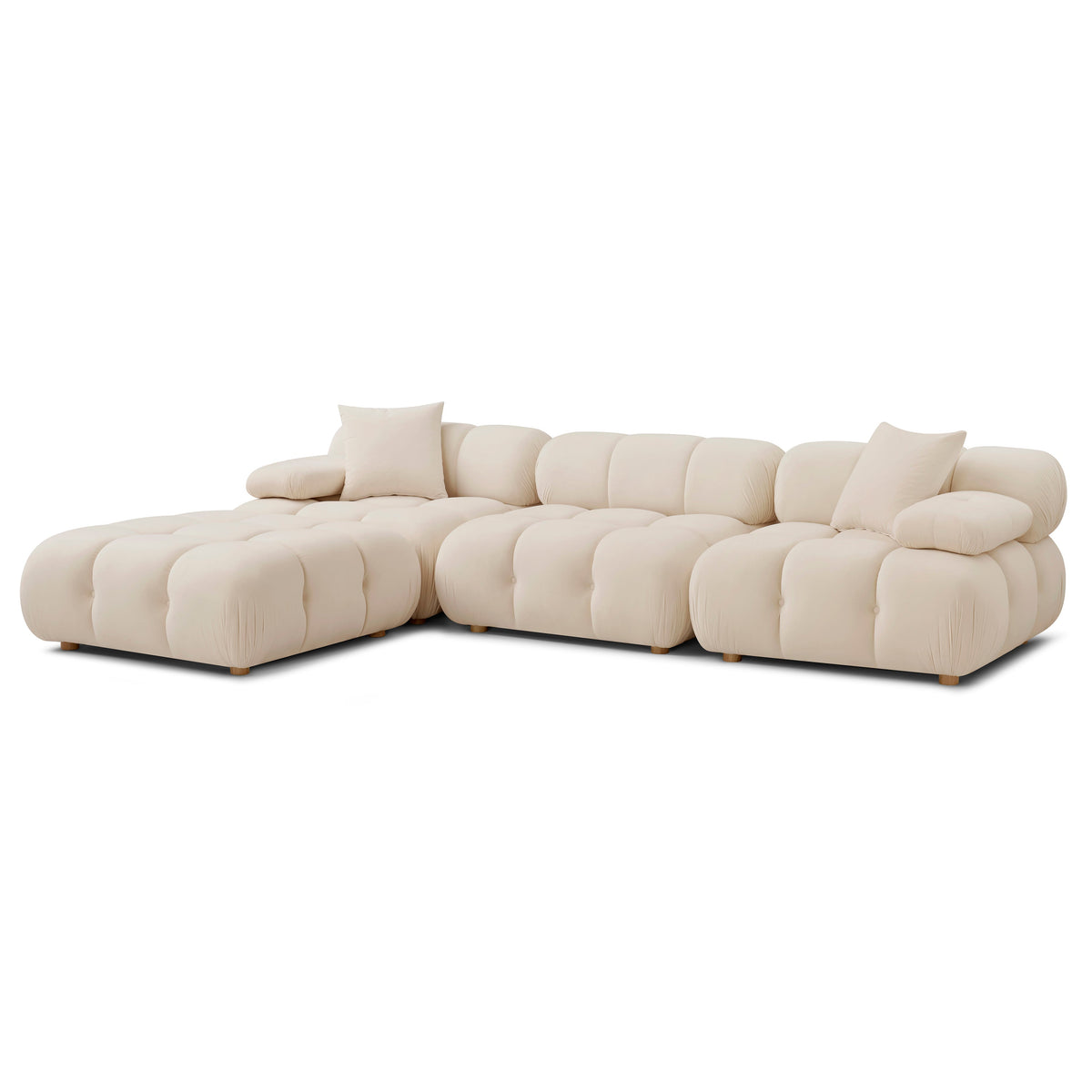 TOV Furniture Calliope Off White Performance 4-Piece Modular Sectional in off-white, primary view