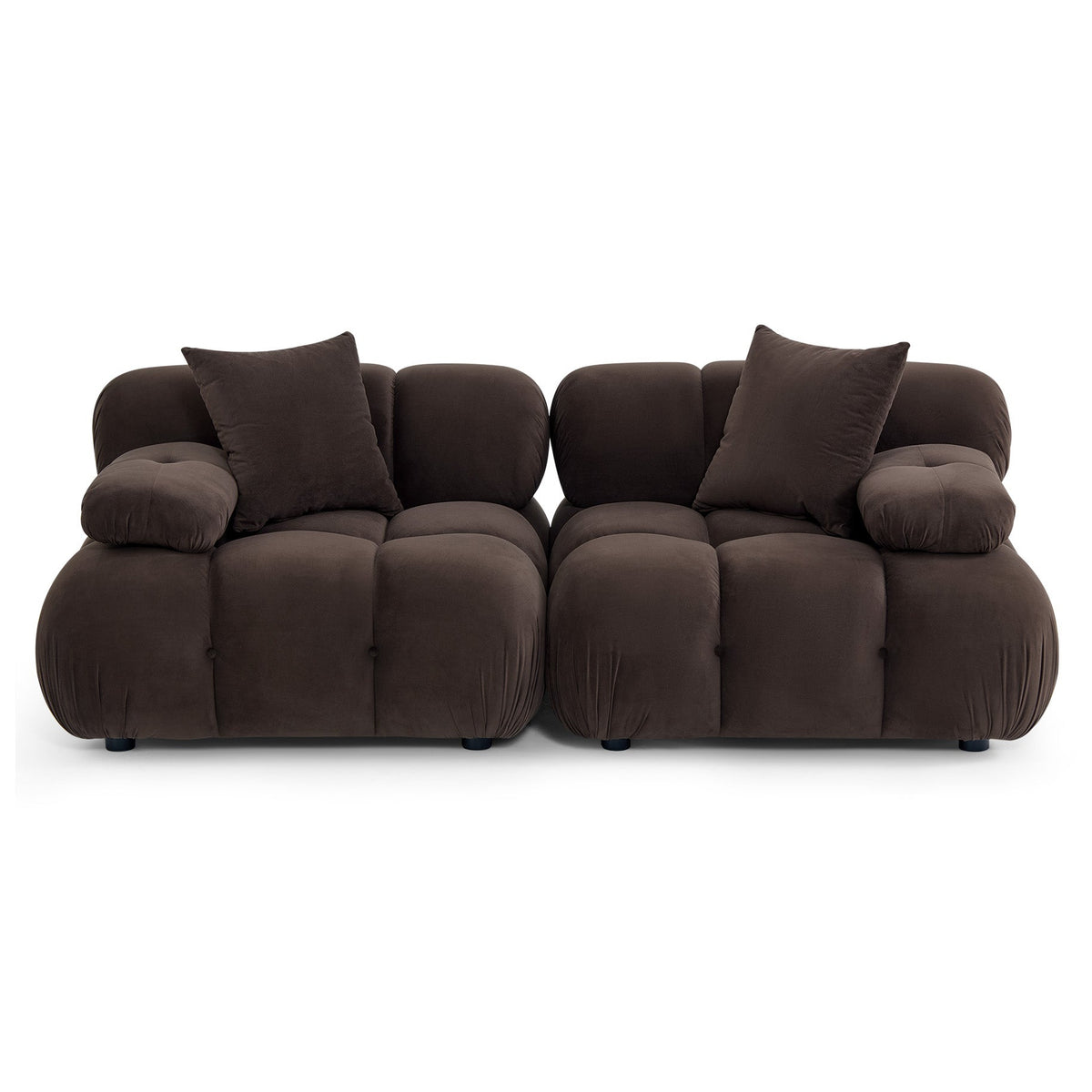 TOV Furniture Calliope Dark Brown 79in Modular Loveseat
