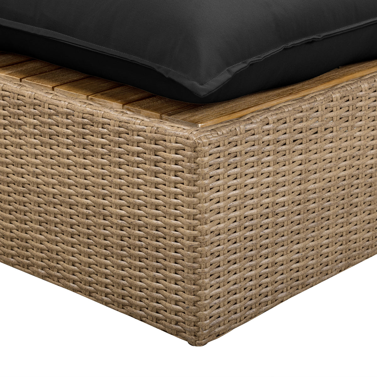 TOV Furniture Cali Black Performance Wicker 4-Piece Outdoor Sectional Sofa