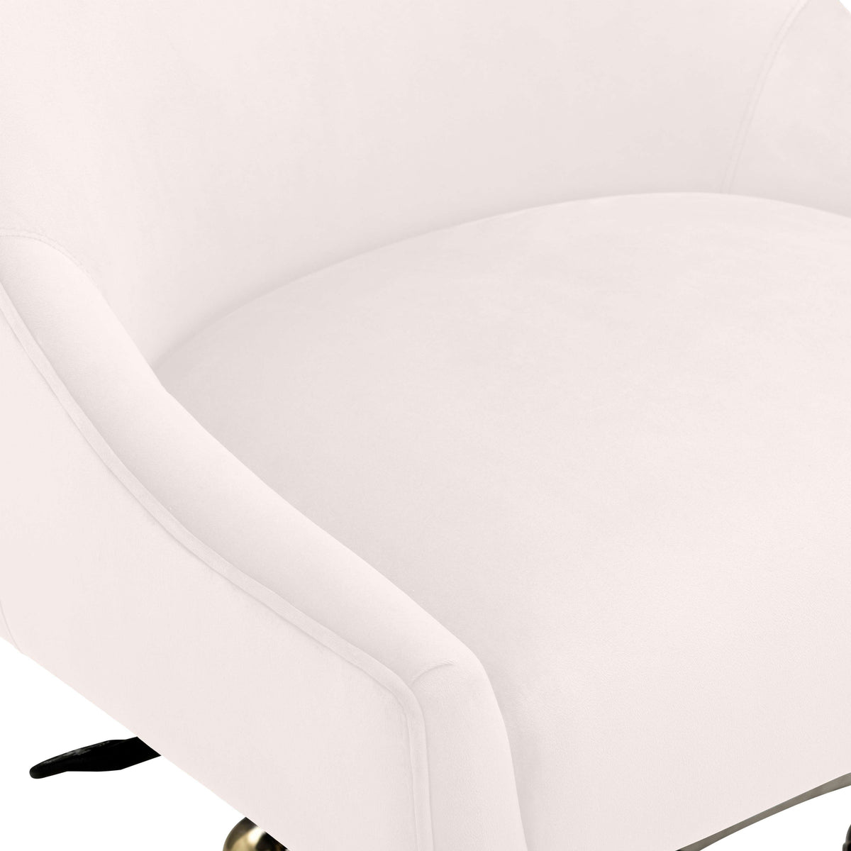 TOV Furniture Beatrix Cream Performance Velvet Office Swivel Chair