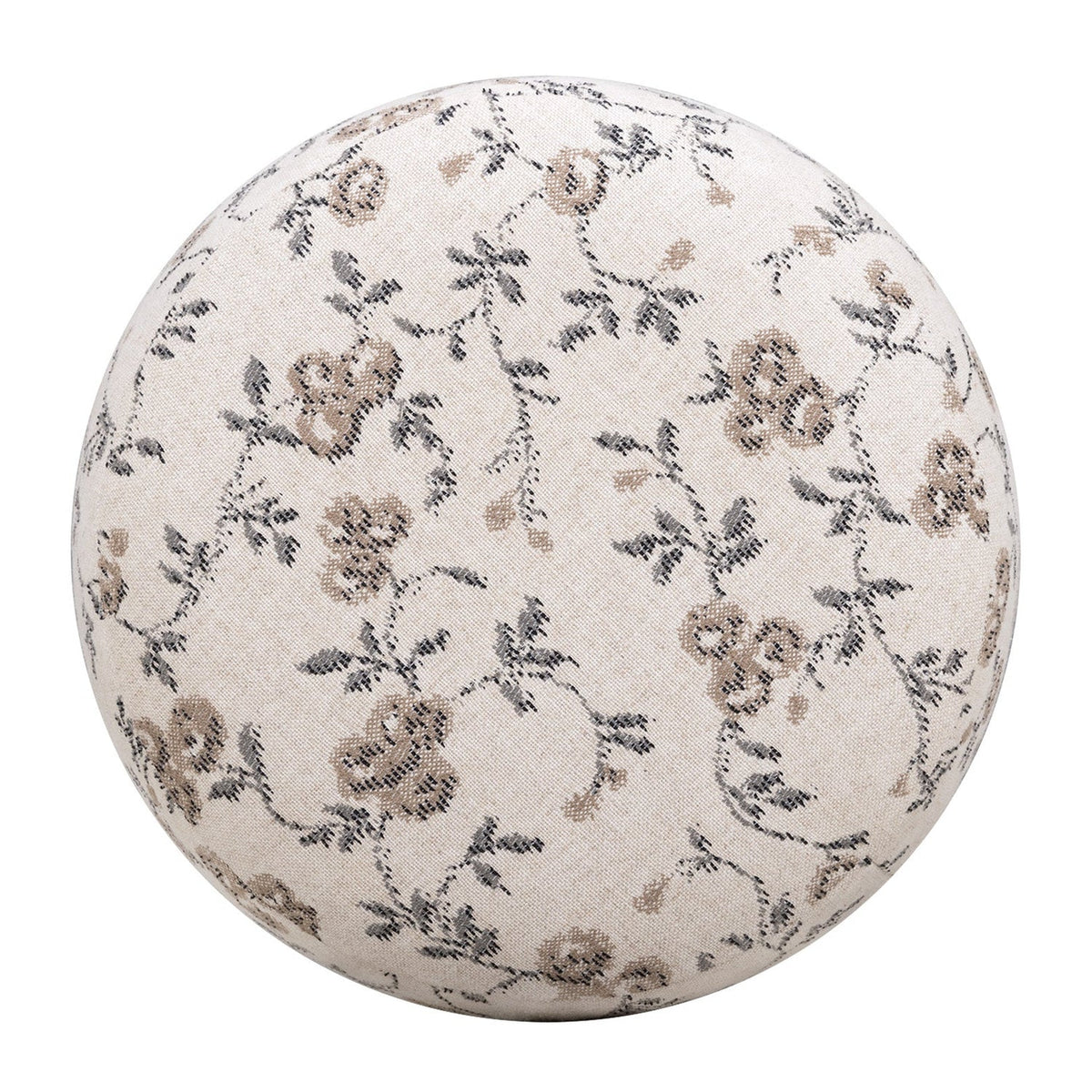 TOV Furniture Bisou Beige Floral Performance Jacquard Ottoman