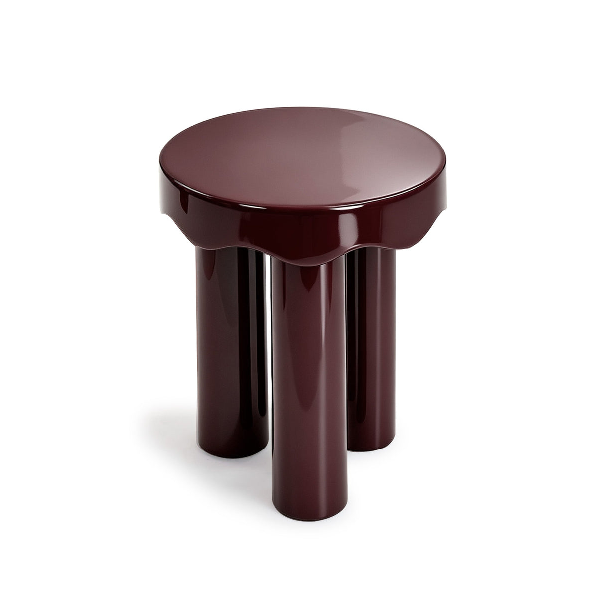 TOV Furniture Casper Burgundy High Gloss Nesting Side Table Set